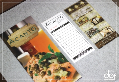Cardápio, panfleto e comanda para restaurante Cardápio, panfleto e comanda